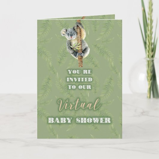 Koala zoom virtueel Baby shower per post Kaart (Voorkant)
