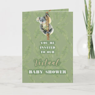 Koala zoom virtueel Baby shower per post Kaart