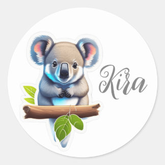 Koalabär auf Bambus Ronde Sticker