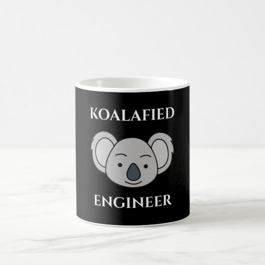 Koalafied Engineer Cute Koala Funny Job Pun Koffiemok (Center)