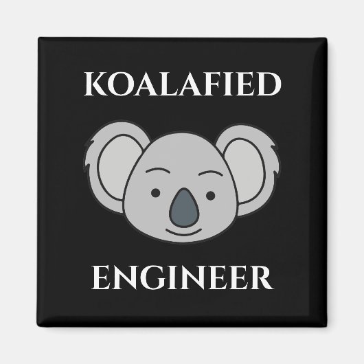 Koalafied Engineer Cute Koala Funny Job Pun Magneet (Voorkant)
