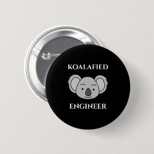 Koalafied Engineer Cute Koala Funny Job Pun Ronde Button 5,7 Cm (Voorkant /achterkant)