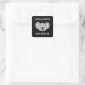 Koalafied Engineer Schattige Koala Grappige Baan P Vierkante Sticker (Tas)