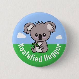 Koalafied Hugger, schattige baby koala Ronde Button 5,7 Cm