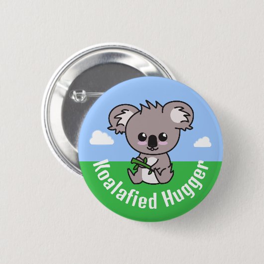 Koalafied Hugger, schattige baby koala Ronde Button 5,7 Cm (Voorkant /achterkant)