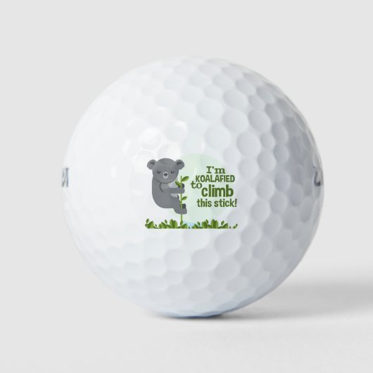 Koalafied klimt deze stok, Funny Cool Koala Golfballen (Voorkant)