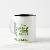 Koalafied klimt deze stok, Funny Cool Koala Tweekleurige Koffiemok (Voorkant links)
