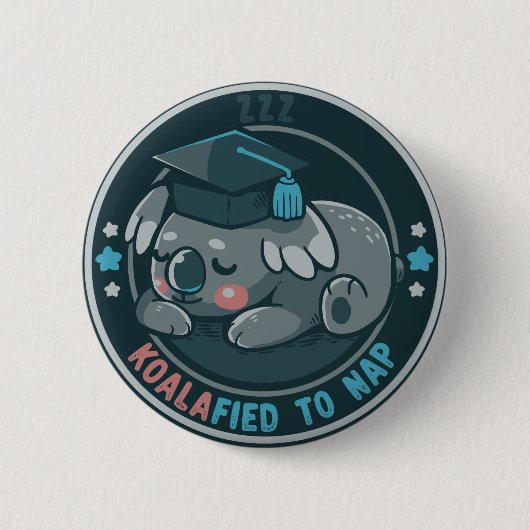 Koalafied om een dutje te doen ronde button 5,7 cm (Voorkant)