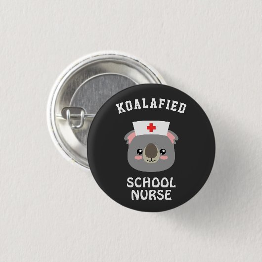 Koalafied School Nurse Ronde Button 3,2 Cm (Voorkant /achterkant)