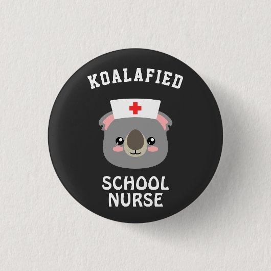 Koalafied School Nurse Ronde Button 3,2 Cm (Voorkant)