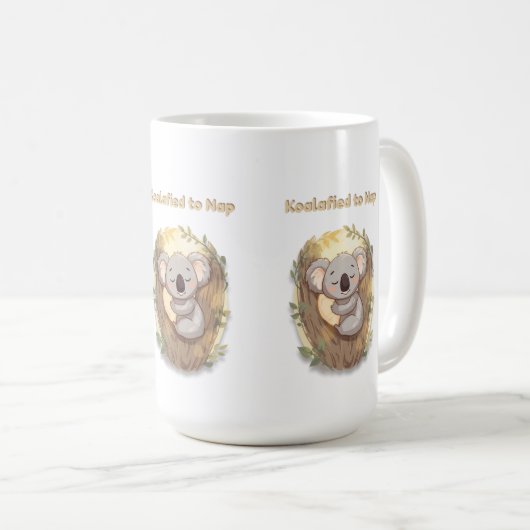 *"Koalafied to Nap – Cute Sleepy Koala  Koffiemok (Voorkant rechts)