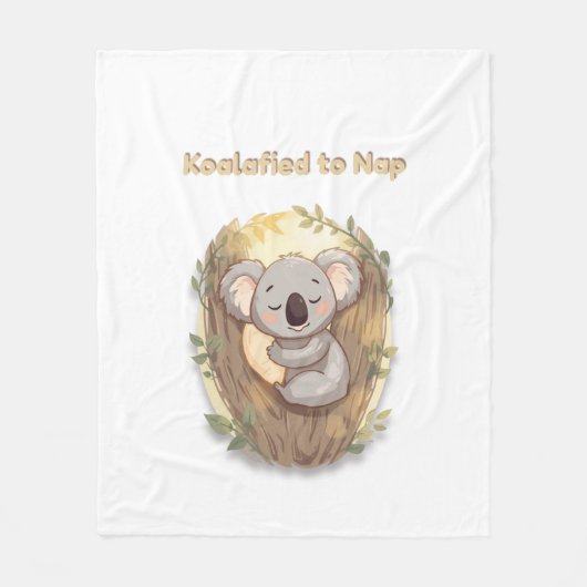 *"Koalafied to Nap – Cute Sleepy Koala T-"** Fleece Deken (Voorkant)