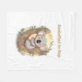 *"Koalafied to Nap – Cute Sleepy Koala T-"** Fleece Deken (Voorkant (Horizontaal))