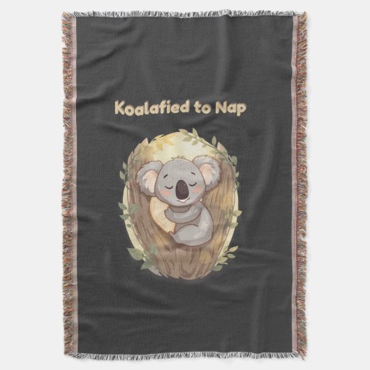 "Koalafied to Nap – Cute Sleepy Koala T-Shirt" Deken (Voorkant Verticaal)