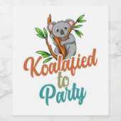 Koalafied to Party Qualified Pun Cute and Funny Ko Wijn Etiket (Enkel label)