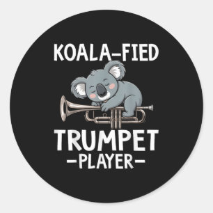 Koalafied trompettist - Koala Lover trompettist Ronde Sticker