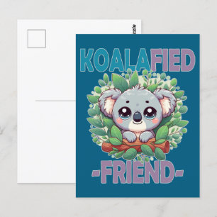 Koalafied Vriend grappige woordspeling Schattigee Briefkaart