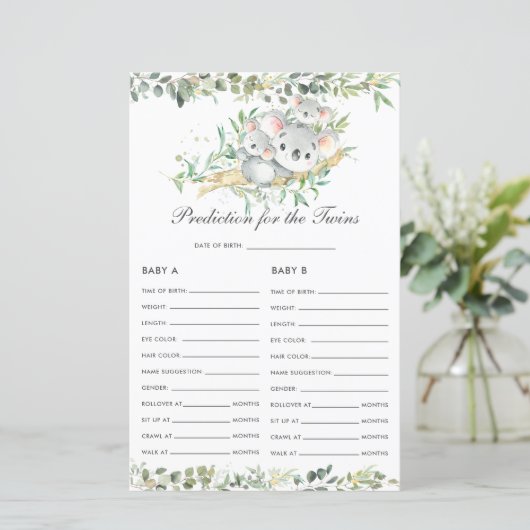 Koalas Baby Green Prediction voor Twins Activiteit (Staand voorkant)