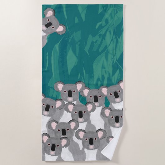 Koalas Beach Towel Strandlaken (Voorkant)