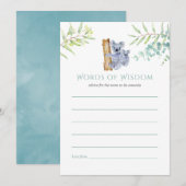 Koala's Eucalyptusbladeren Baby Shower Advies (Voorkant / Achterkant)