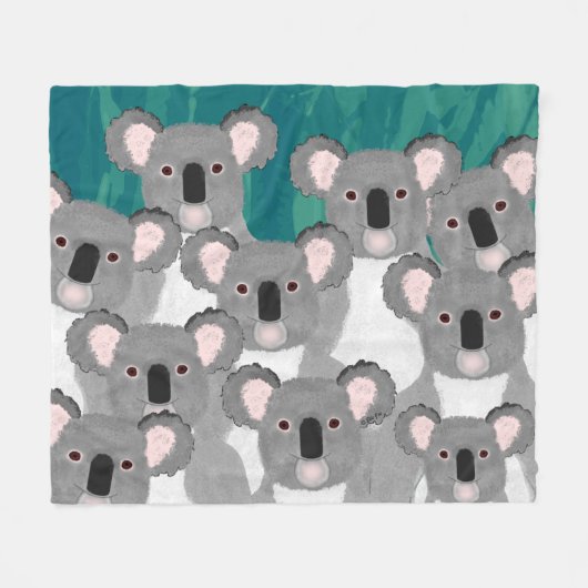 Koalas Fleece Deken (Voorkant (Horizontaal))