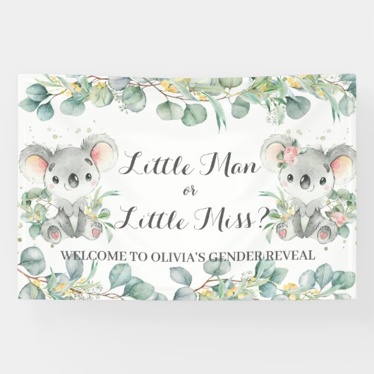 Koalas Greenery Gender onthult welkomstachtergrond Spandoek (Horizontaal)