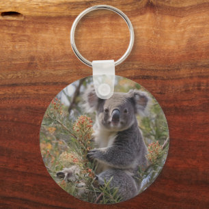 Koala's Haven: Genesteld in een Grevillea Tree Sleutelhanger