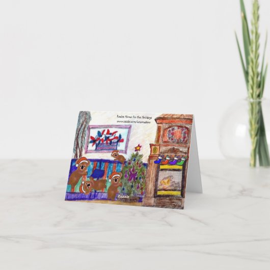 Koalas Home voor de kaarten van de Feestdagen (Achterkant)