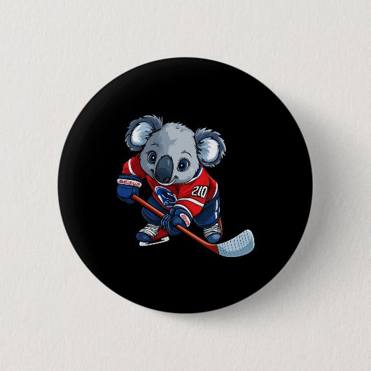 Koalas IJshockey Ronde Button 5,7 Cm (Voorkant)