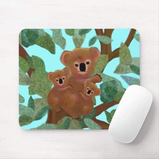 Koalas in de Eucalyptus Mousepad Muismat (Met muis)