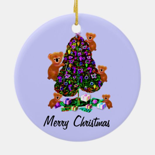 Koalas Kerstochtendversieringen Keramisch Ornament (Achterkant)