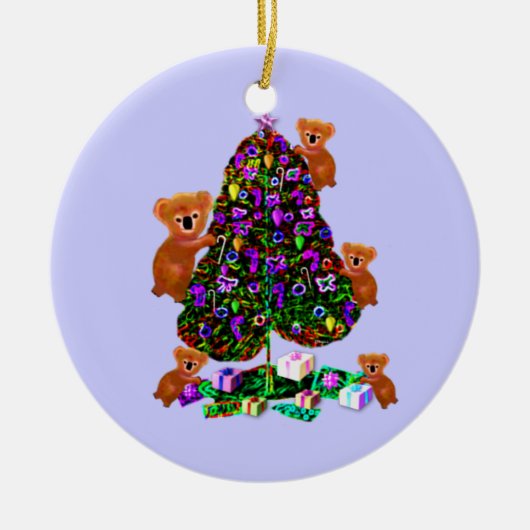 Koalas Kerstochtendversieringen Keramisch Ornament (Voorkant)