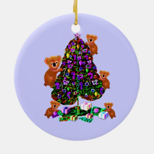 Koalas Kerstochtendversieringen Keramisch Ornament (Achterkant)