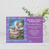 Koalas Kids Birthday Party Invitation Kaart (Staand voorkant)