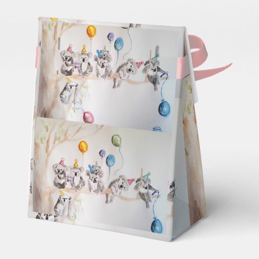 Koalas Koala Art Verjaardagsfeestje Cake Favor Box Bedankdoosjes (Achterkant)