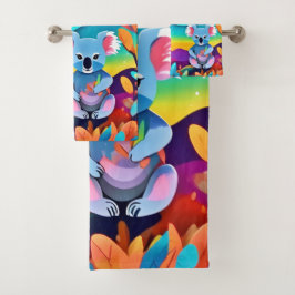 Koala's maanverlichte nacht bad handdoek