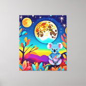 Koala's maanverlichte nacht canvas afdruk (Voorkant)