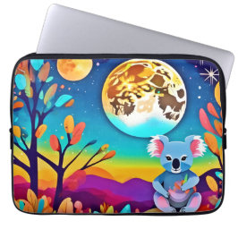 Koala's maanverlichte nacht laptop sleeve
