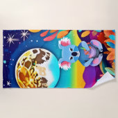 Koala's maanverlichte nacht strandlaken (Voorkant)