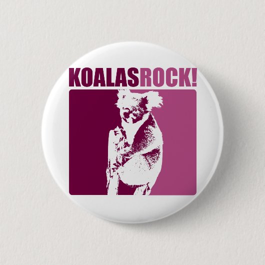 Koalas Rock! Ronde Button 5,7 Cm (Voorkant)