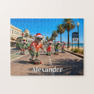 Koala's Skateboarden Kerstmis 252 stuks aanpassen  Legpuzzel