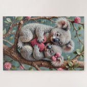 Koalas Snuggled Tight on Eucalyptus Branch Legpuzzel (Horizontaal)