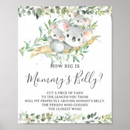Koalas Twins Douche Hoe groot is mama's buik spel Poster