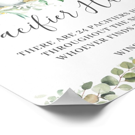 Koalas Twins Fopspeen Hunt Baby shower Spel Poster (Hoek)