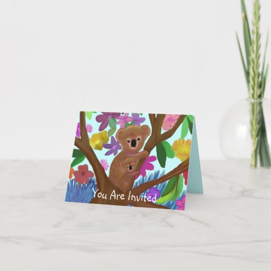 Koalas Uitnodiging Kaart (Voorkant)