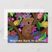 Koalas Welkom terug naar de Briefkaarten op school (Voorkant / Achterkant)