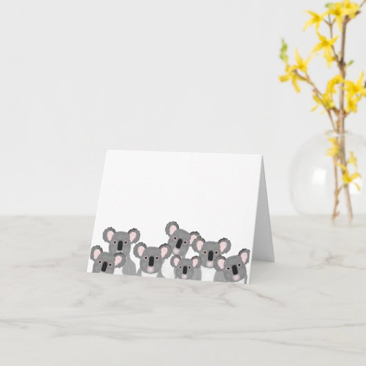Koalas Wenskaart Kaart (Gele Bloem)