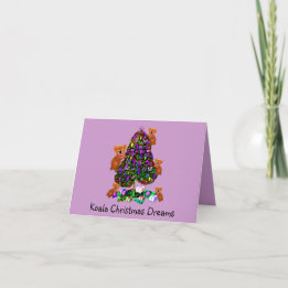 Koalas Wenskaarten voor kerstmorgen Feestdagen Kaart