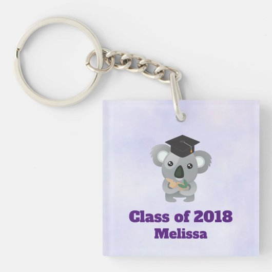 Koalaty afstuderen Pun Koala in het Pet van Afstud Sleutelhanger (Voorkant)