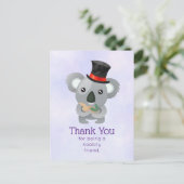 Koalaty Friend Pun Cute Koala in Top Hat Briefkaart (Staand voorkant)